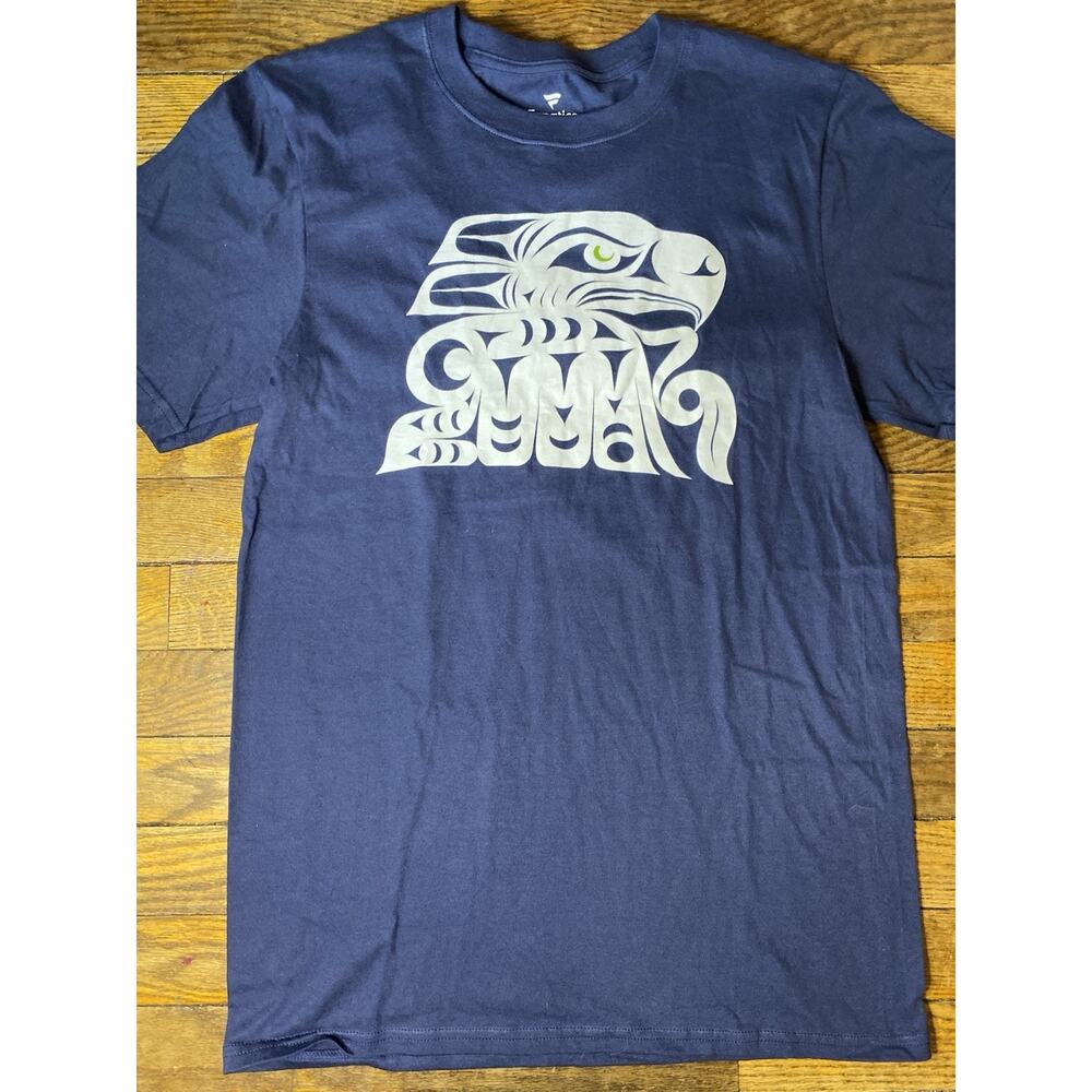 Seattle Seahawks Fanatics T Shirt Mens Small Navy Blue NFL Graphic Tee